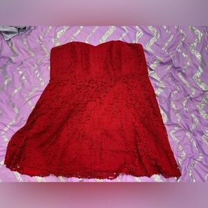 Red formal dress lace David’s Bridal size 24